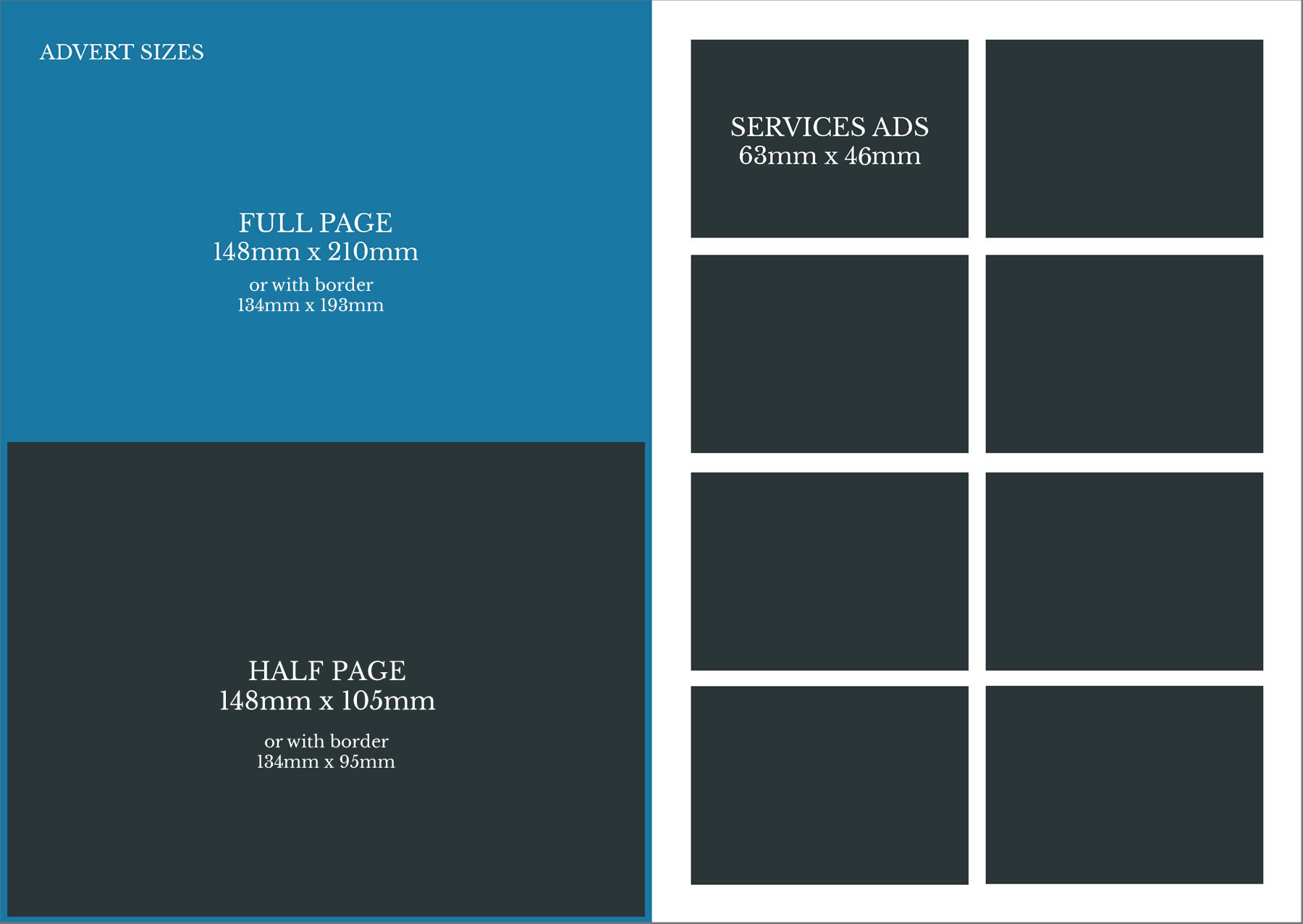 Advert size specification guide